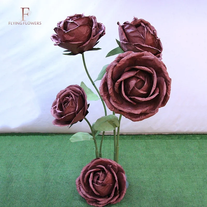 New China artificial wedding decoration Best sell design giant rose paper flowers