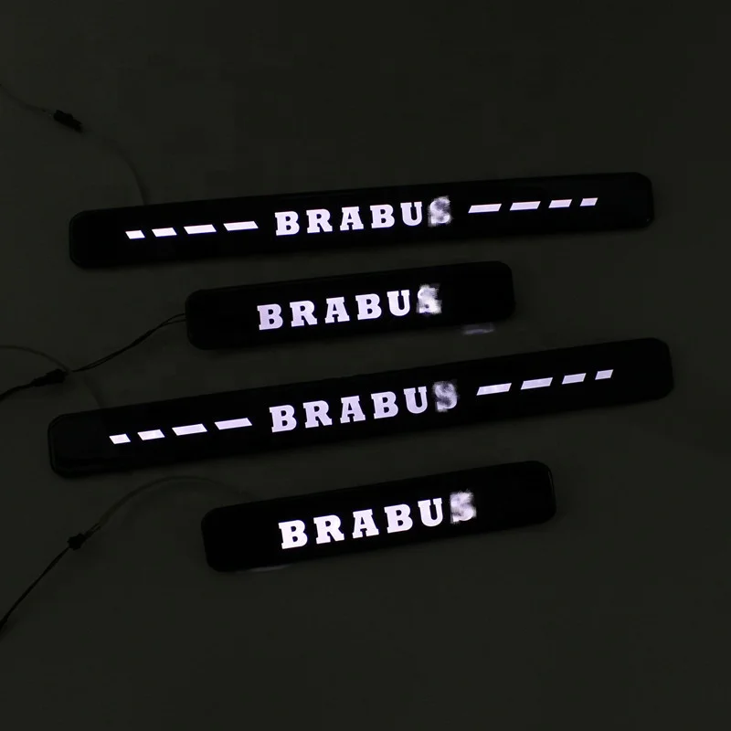 High quality black stainless steel Auto LED Door Sill scuff plates for Benz G Class W463A W464 2019-2022