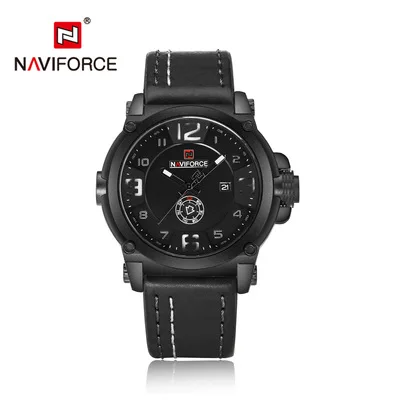 Naviforce Watch 9099 High Quality Leather Waterproof Watches Men Wrist Casual Business Quartz Wristwatches Relogio Masculino