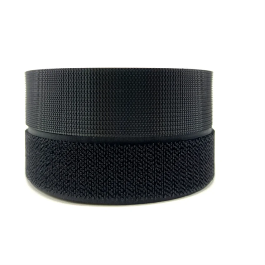 Custom color Unnapped nylon fasteners Plush elastic hook and loop in nylon black
