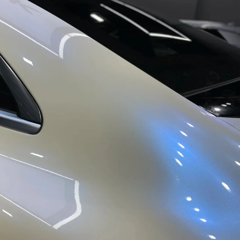 Custom White Turns Blue Self Healing TPU Color Changing Film Car Wrapping Film Color PPF Paint Protection Film Color Change Foil