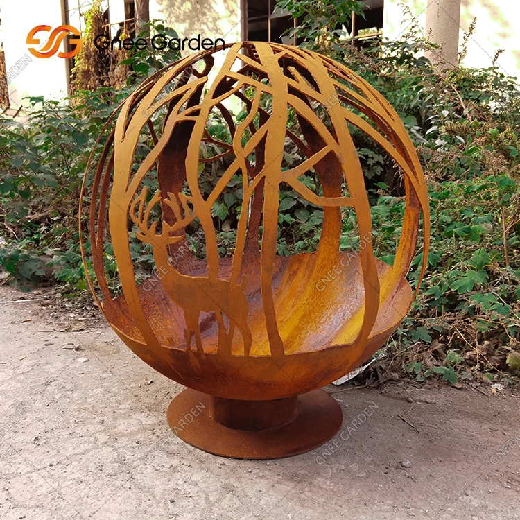 Outdoor corten steel sphere corten steel hemisphere corten steel ball