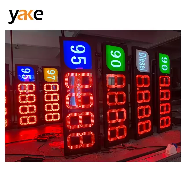 Прямая Продажа с фабрики Yake полномасштабная наружная светодиодная цифровая вывеска для АЗС 6 ~ 64 дюйма дисплей цены на газ
