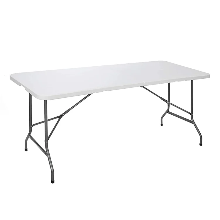 Modern Foldable HDPE Blow Molded Long Plastic Table Outdoor Dining Gardens desk Parks Backyards Courtyards Kitchen Hotel School