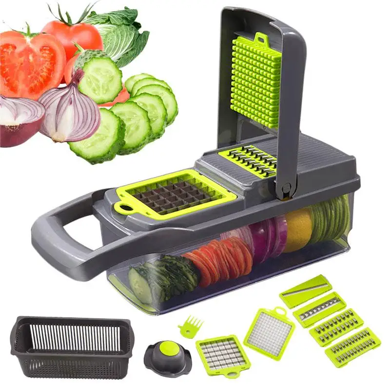 12 In 1 Multifunctional Vegetables Slicer Cutter Onion Cutter Fruits Slicer Potatoes Peeler Manual Vegetable Chopper