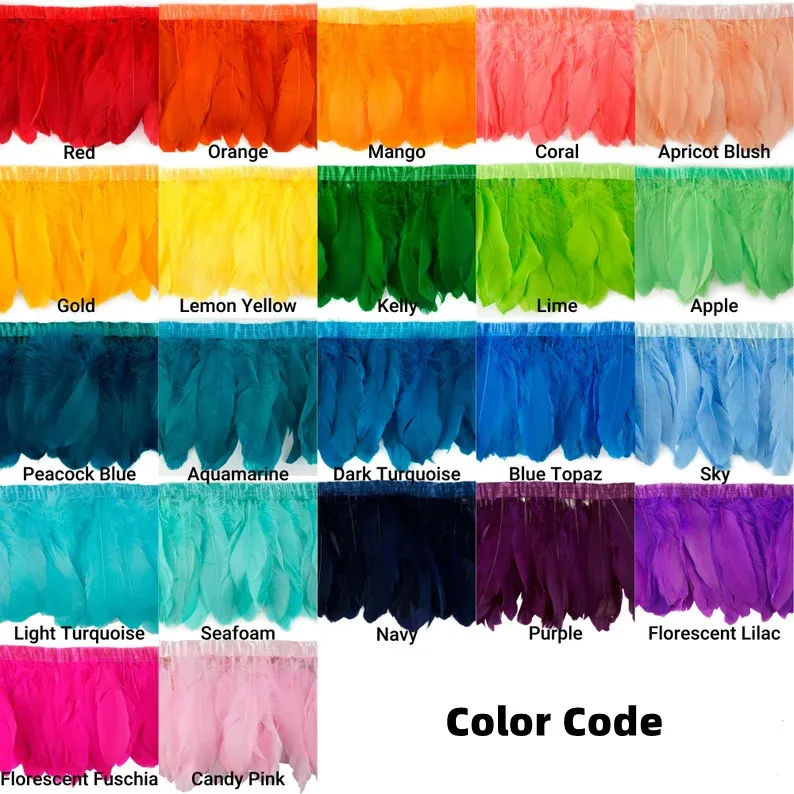 Factory Stock Goose Nagoire And Satinettes Feather Trim For Brazilian Carnival Decorations