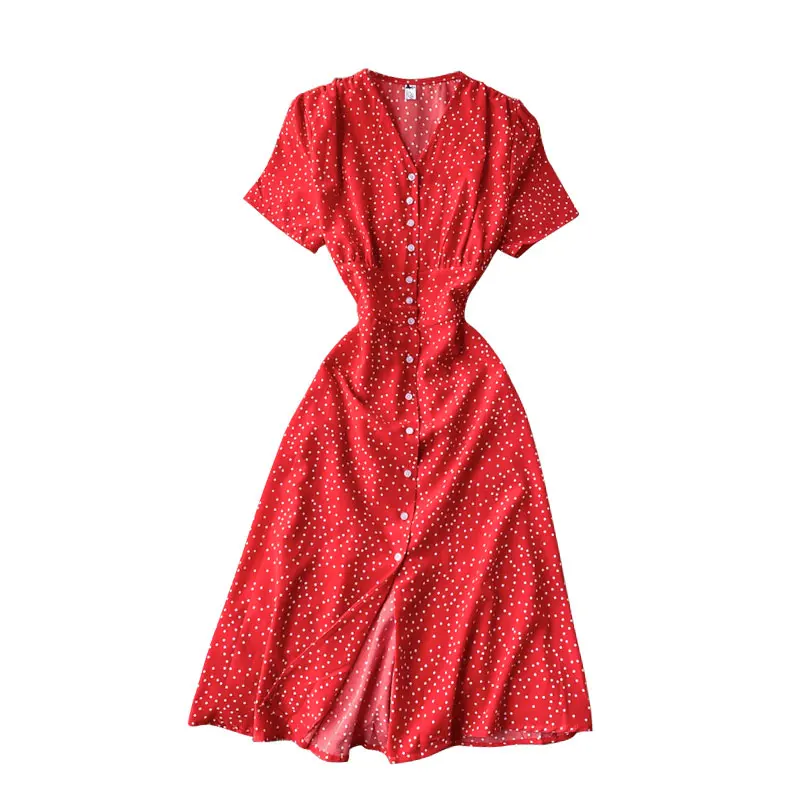 Kedier V-Neck Korean Buttons Dresses Sexy Party Women Fashion Elegant Dress Summer 2021