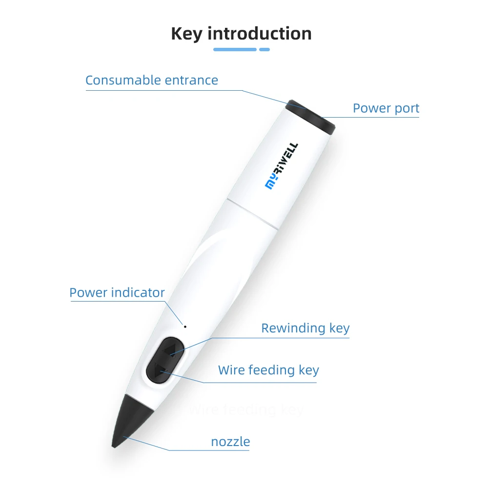 Myriwell intelligent 3d Scribble Pen Outside white toys Art Amazon Accessory cheap 3d pen