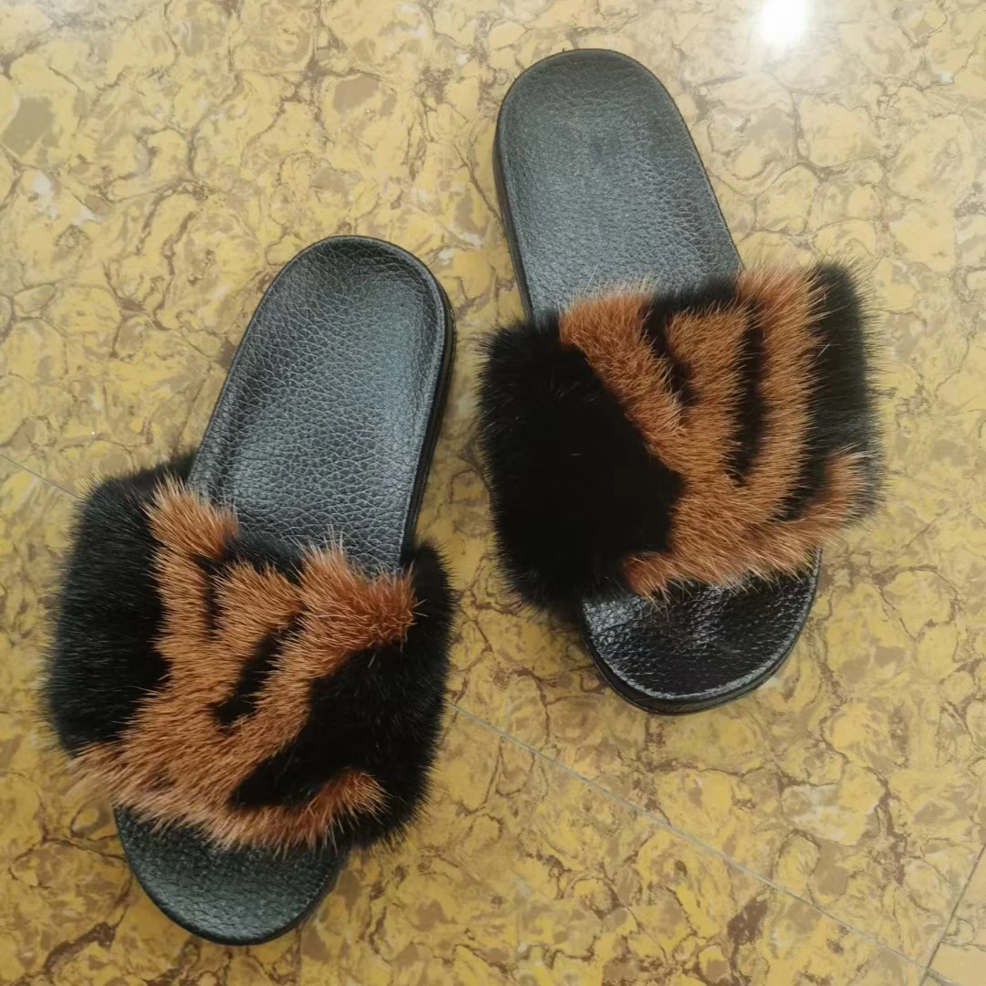  Меховые шлепанцы на заказ из меха норки домашние
