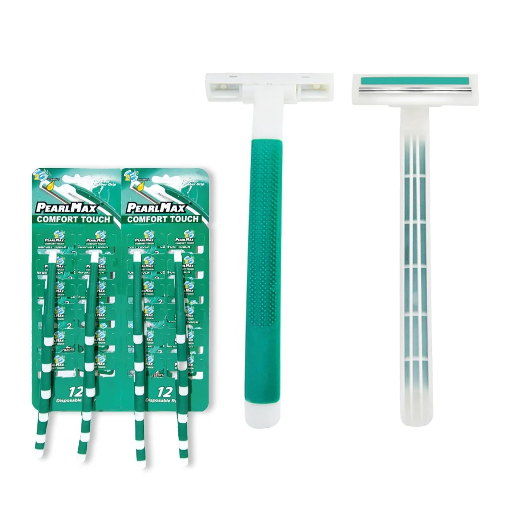 PearlMax wholesale supplies professional salon razor handle lubricating strip twin blade disposable razor for man