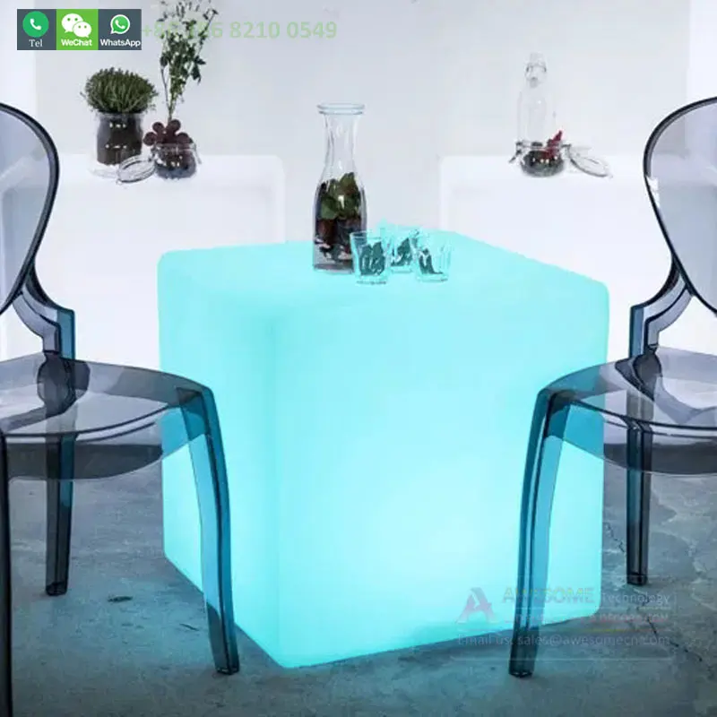 20' inches Illuminated Plexi Cube End Table For Event Furniture  (Cb400)