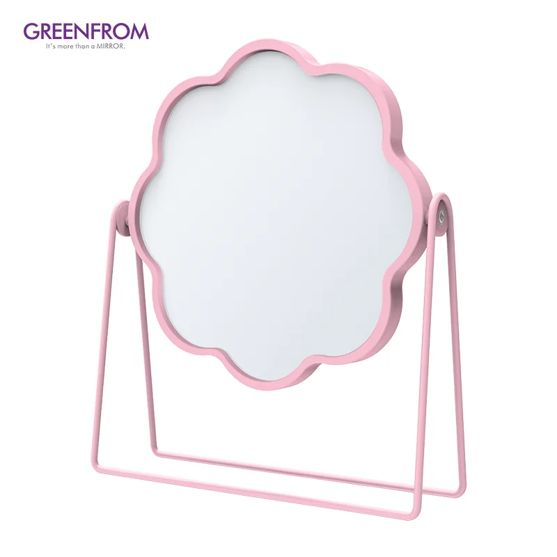 Personal Double Side 1X 3X Magnify Custom Colors Metal Frame Vanity Mirror Desktop Makeup Mirror With Stand