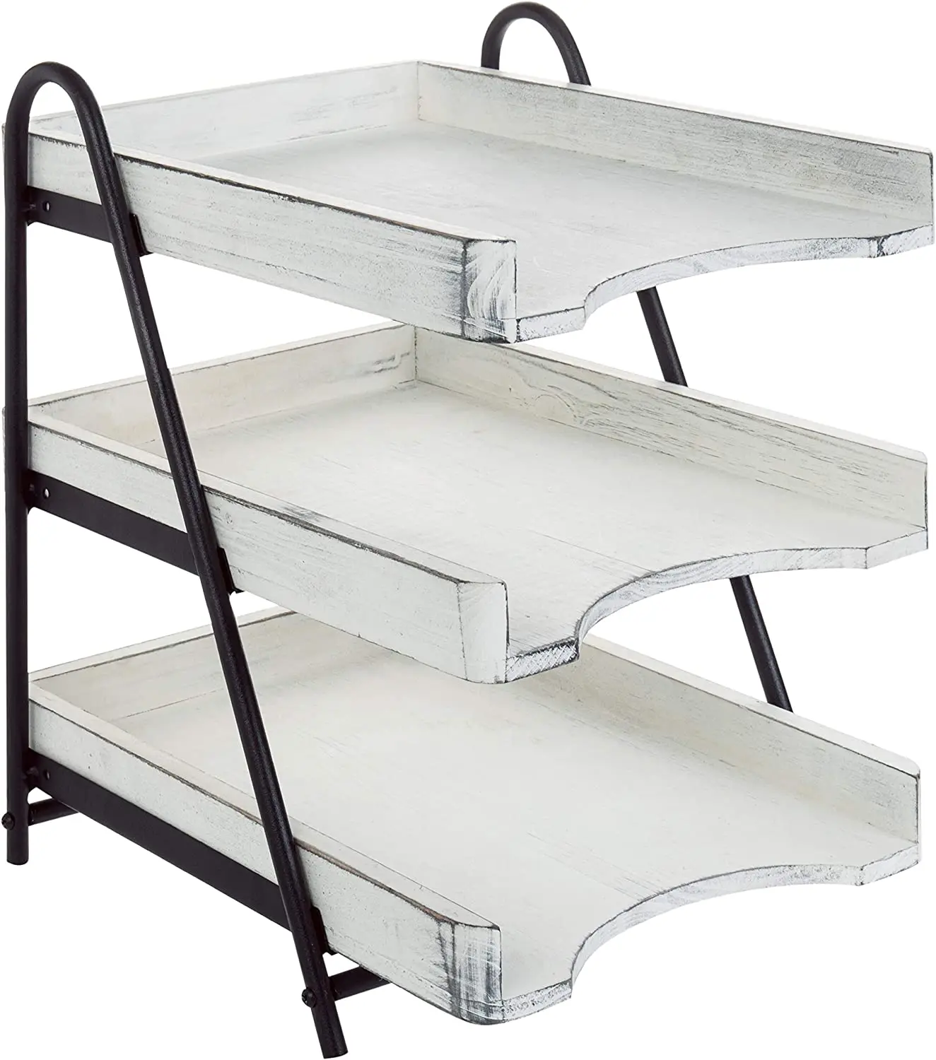 3-Tier Office File Folder Desk Organizer Rack Table Accessories Makeup Fixed Storage Shelves & Units Organizer