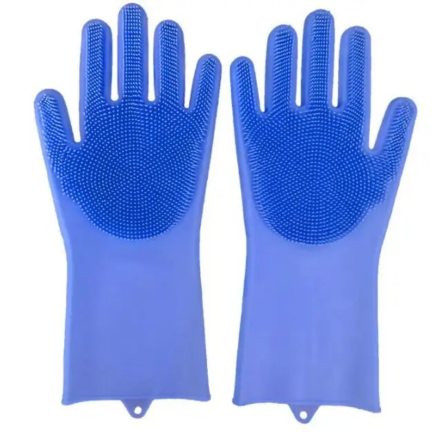 100% Food Grade Silicone Rubber Cleaning Gloves Multifunction Dishwashing Magic Silicone Gloves For Kitchen