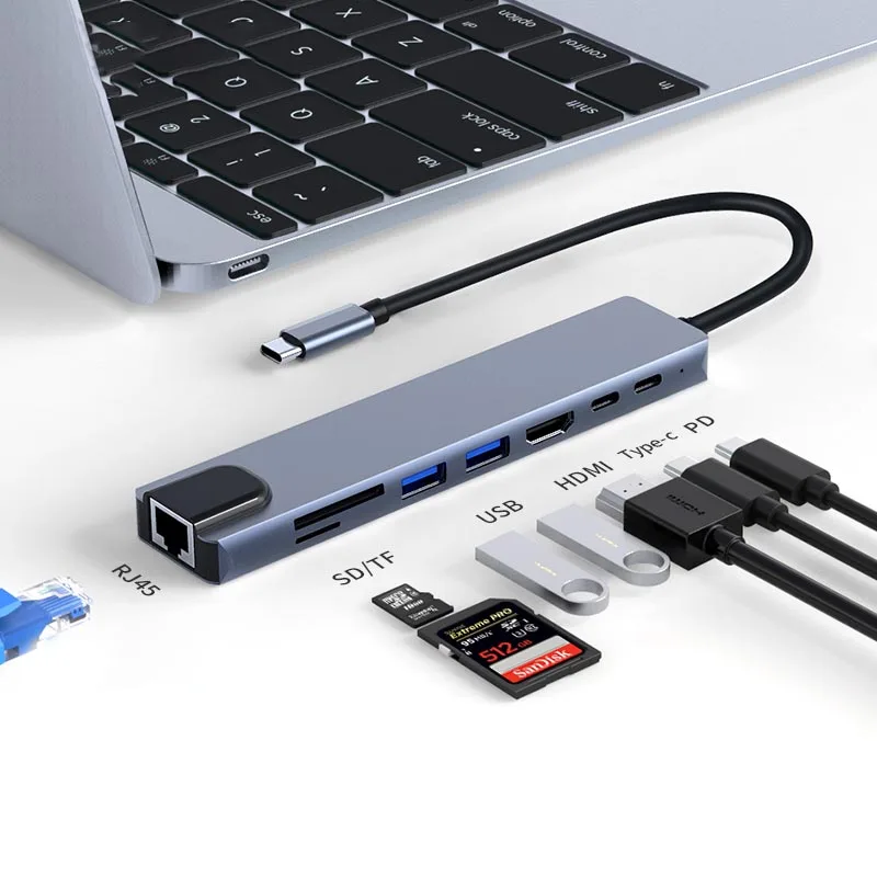 USB Type C Hub Dock for MacBook Adapter 4K Hub USB 3.0 Card Reader Laptop Docking Station computer docking station