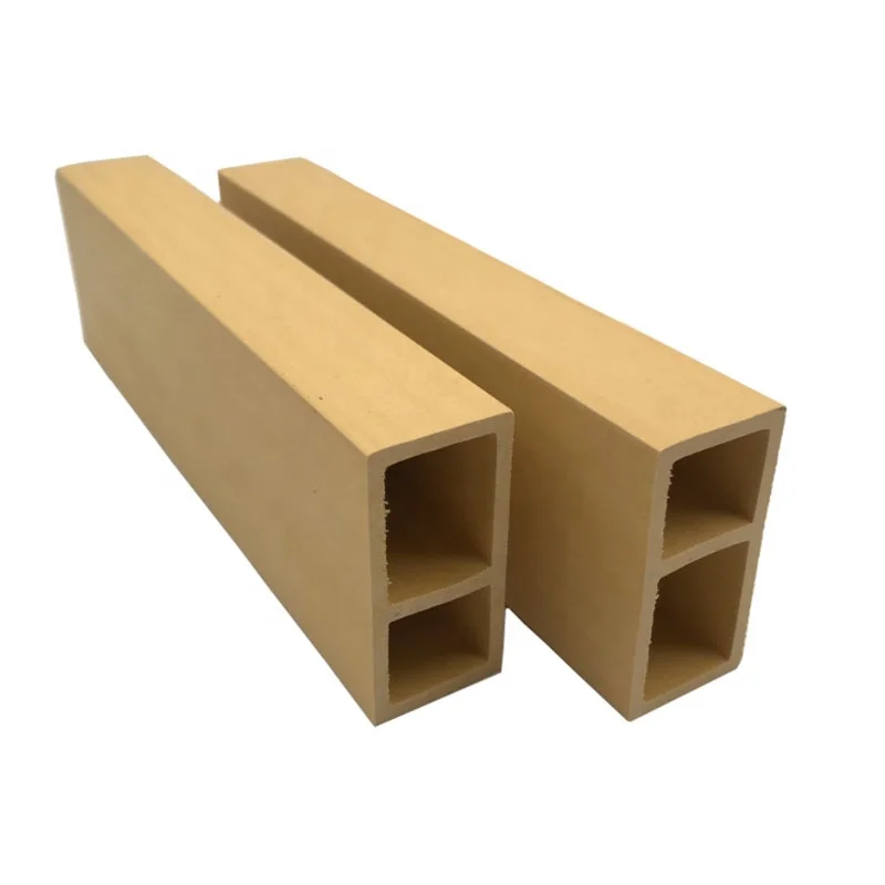 Easy install wpc composite plastic wood timber tube 50x25mm composite wpc timber tube for wall partition
