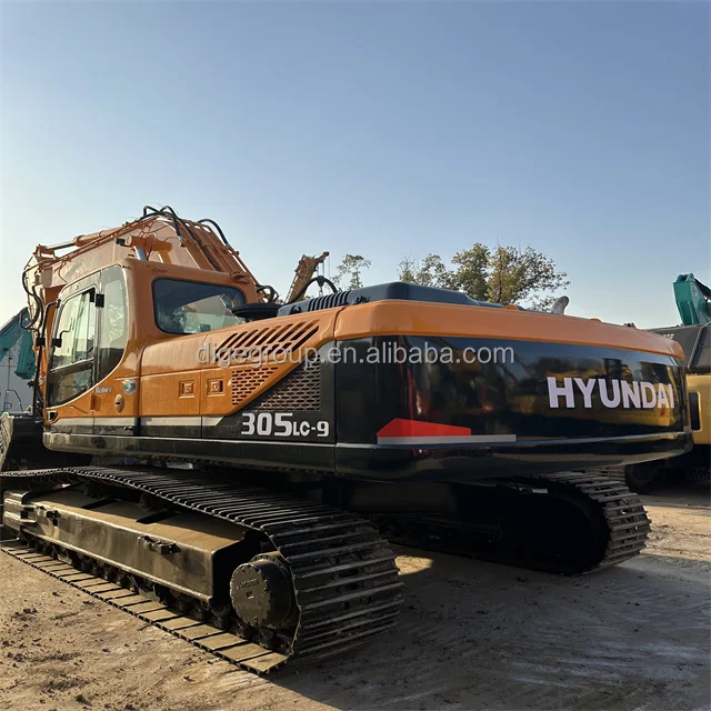 Экскаватор среднего размера гидравлический гусеничный экскаватор Hyundai R305LC-9 305 подержанный 30 тонн горячая Распродажа строительной техники