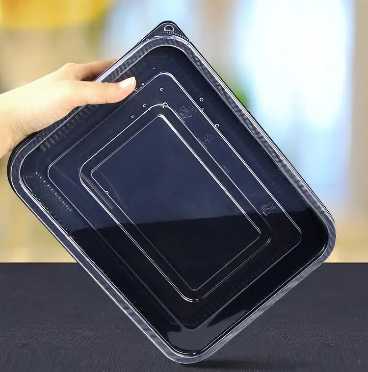 750/1000 ml BPA Free rectangle plastic disposable food container Large quantity is preferred rectangle food container disposable