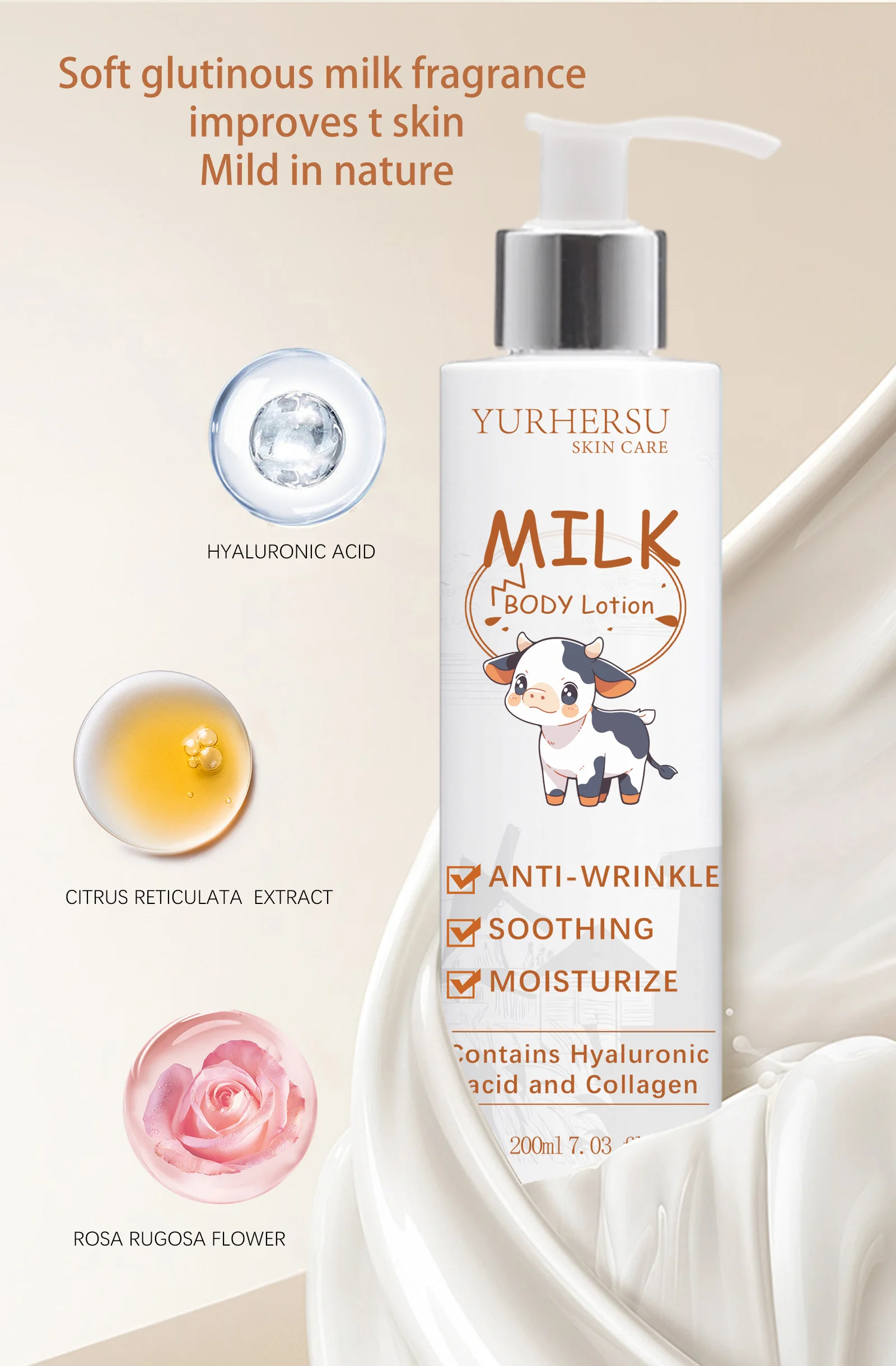 OEM Custom Organic Women White Body Lotion Remove Spots Cream Moisturizing Milk Whitening Body Lotion