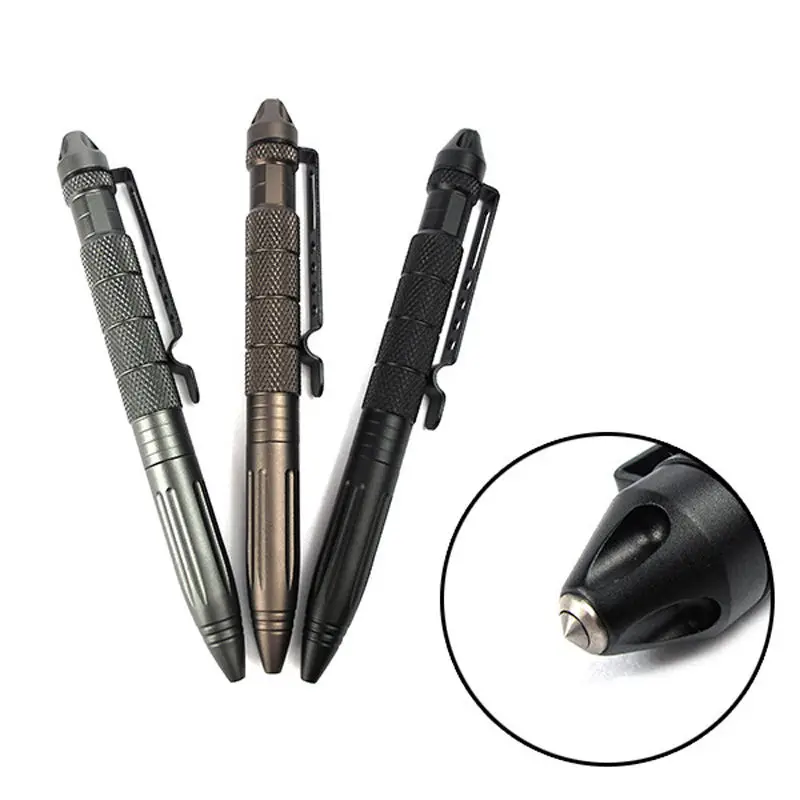 Outdoor Tactical Pen Multi-function Aluminum Tool Ballpoint Pens Pocket Emergency EDC Tool with Tungsten Tip Custom Logo