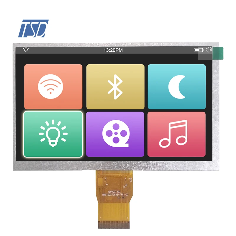 7' 7 Inch 1024x600 Resolution 800nits High Brightness LVDS Interface EK79001 EK73215 Driver IC IPS TFT LCD Display