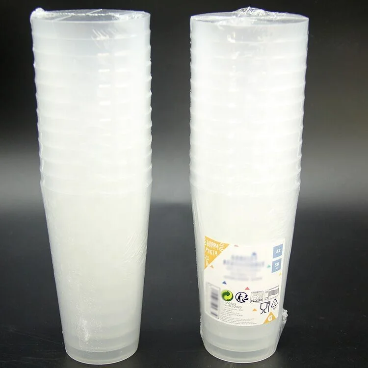 16 унций, свадебная прозрачная многоразовая полипропиленовая пластиковая чашка с индивидуальным логотипом, необычная матовая пластиковая чашка для вечеринок, аксессуары