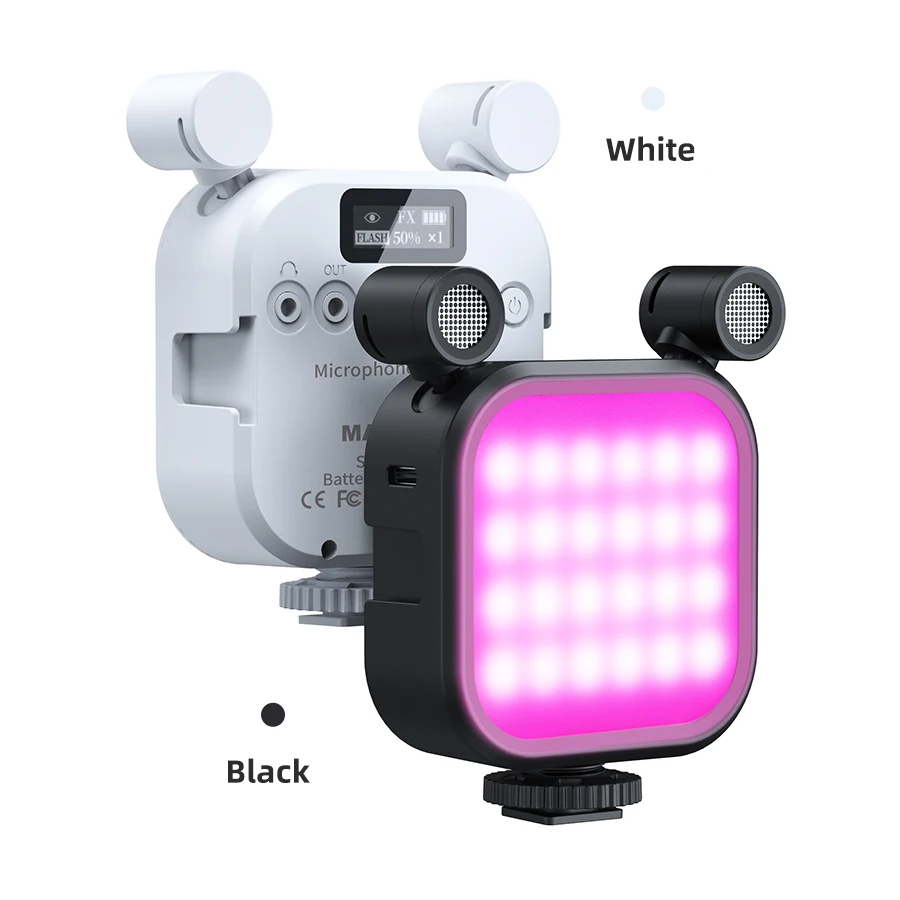 Top-ranking Suppliers Portable RGB Video Mini Photo Studio Light 2500K-9000K  Rechargeable Combine Microphone and Light in 1