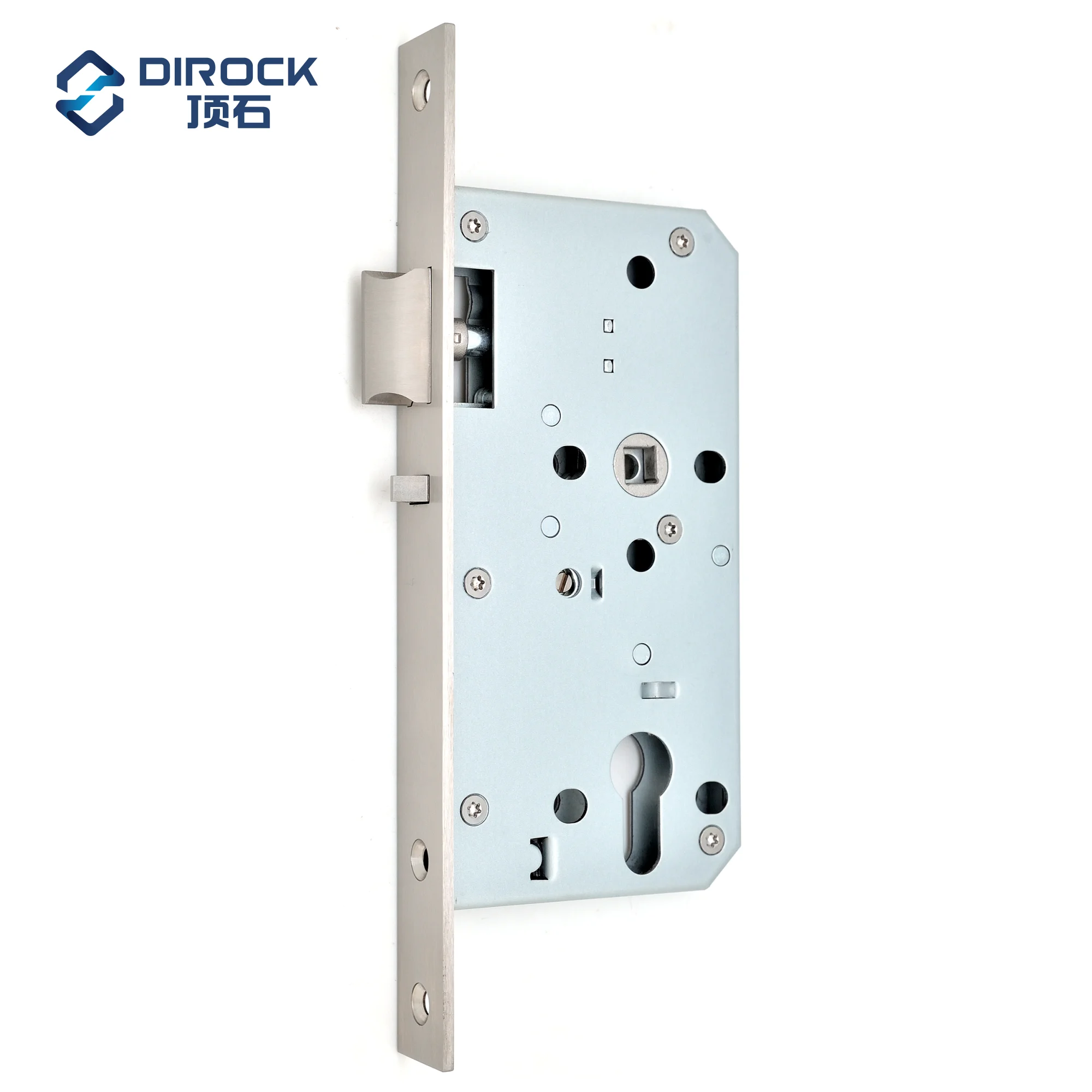 Dirock SS304 classroom mortise lock for school/building/airport/hospital/supermarket/mall with DIN cylinder hole 55mm backset