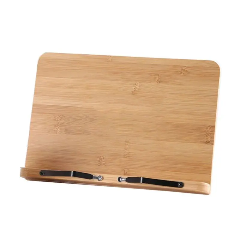 Bamboo Cookbook Stand For Kitchen Foldable Bamboo Book Stand For Desktop Reading Frame For Music Books Textbook Tablet Notebook