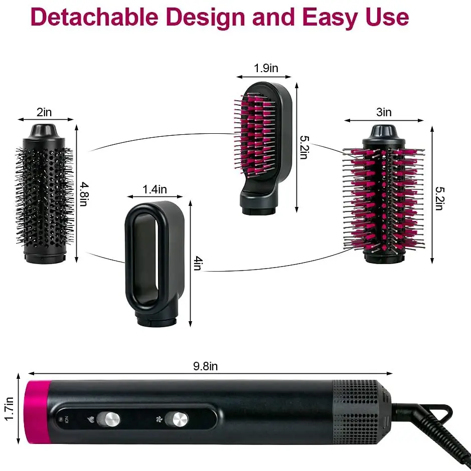 2022 New Dropshipping hair curler brush luxury hair dryer and volumizer straightening electric hot curling volume shape styler