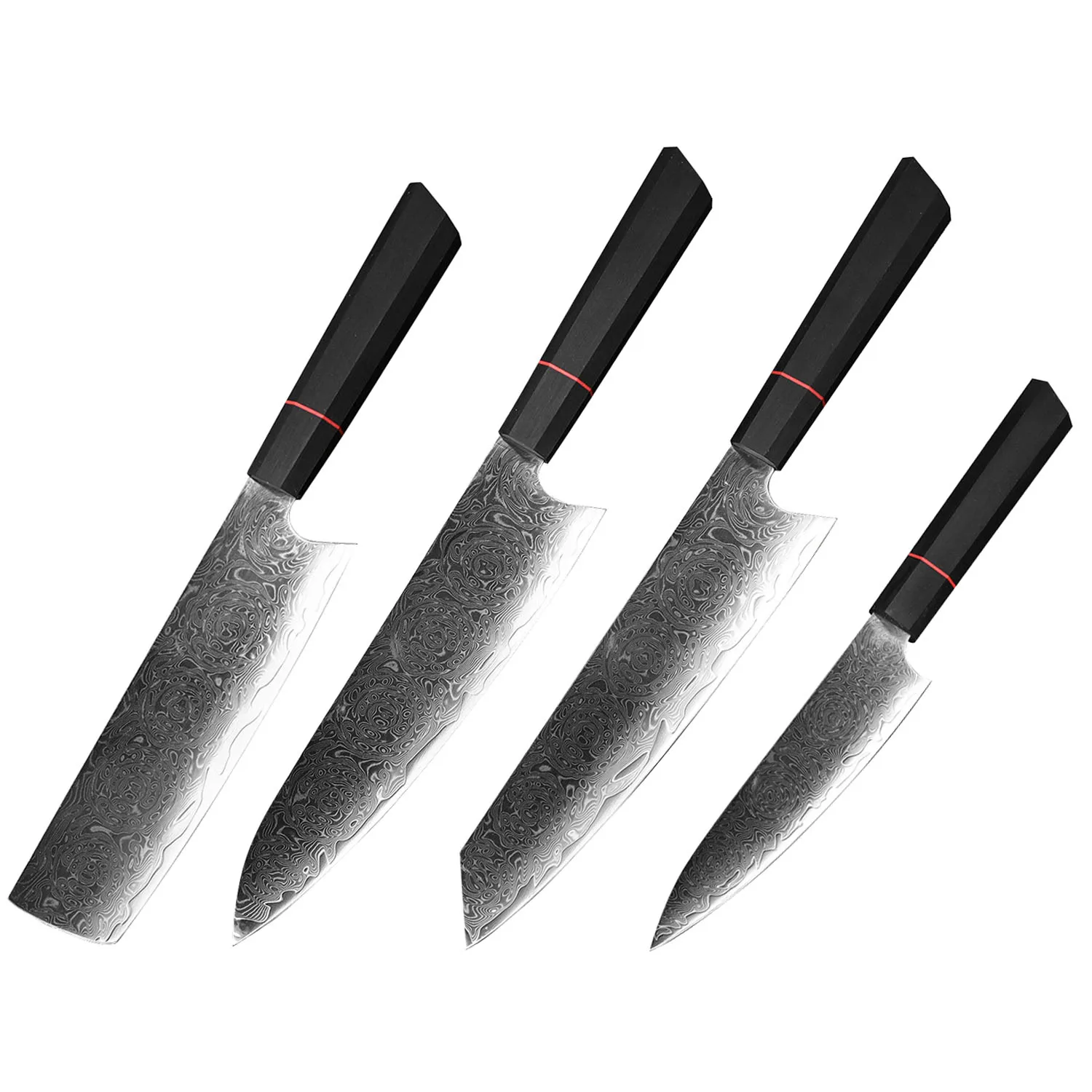 67 Layers Damascus Chef Knife Nakiri Kiritsuke Paring Knife Professional Kitchen Knives with  Wood Handle