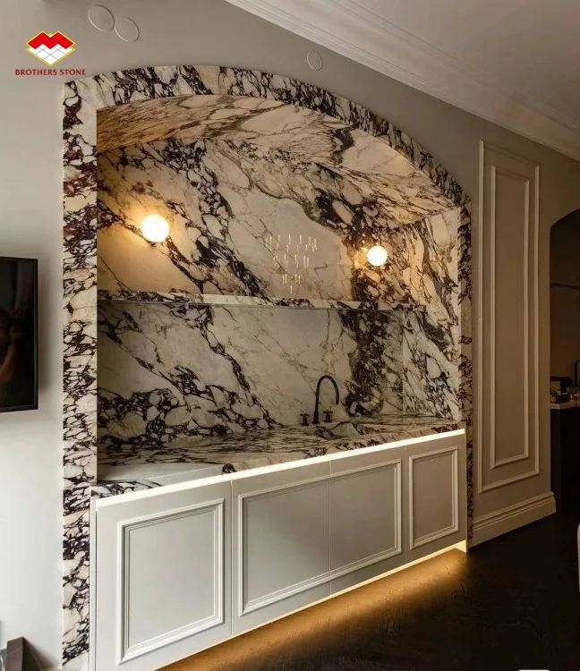 Prefab stone purple veins countertops vanity bowl arabescato marble price good corchia calacatta viola marble