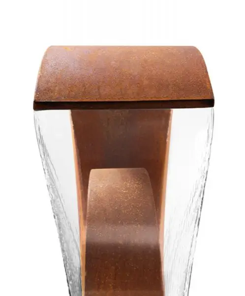 Outdoor garden modern corten steel gate water fountain