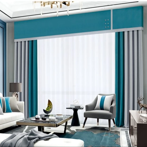 Hot Sale Triple Weaving Solid Color Thermal Insulation Shade 100% Polyester Blackout Curtain Fabric For Restaurant Office