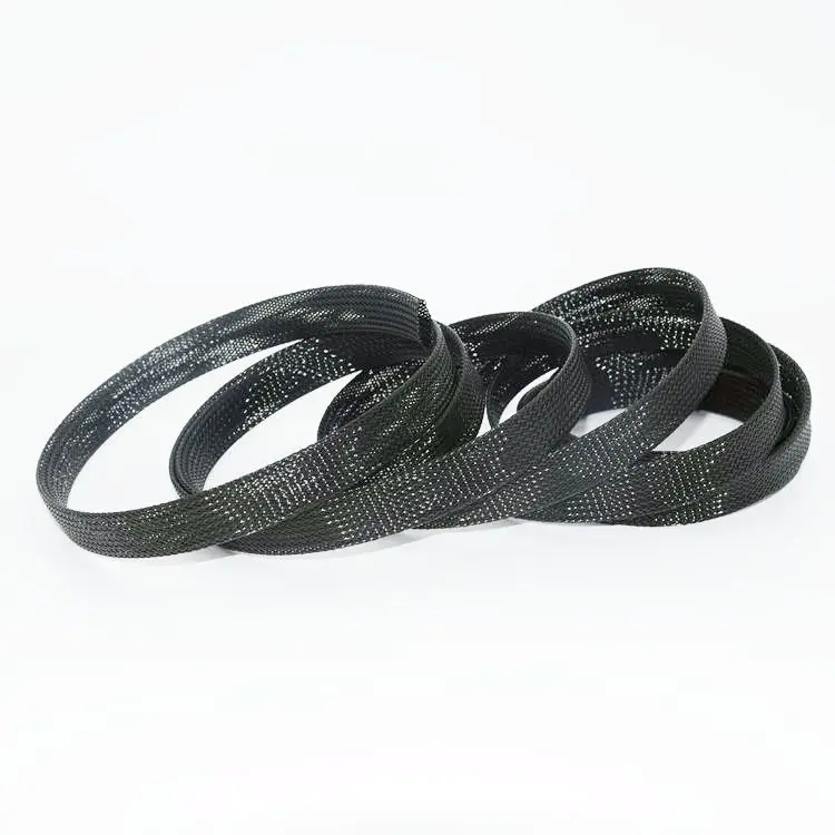 1'PET  Electrical Flexible  Braided Cable Sleeve For  Wrap Protection