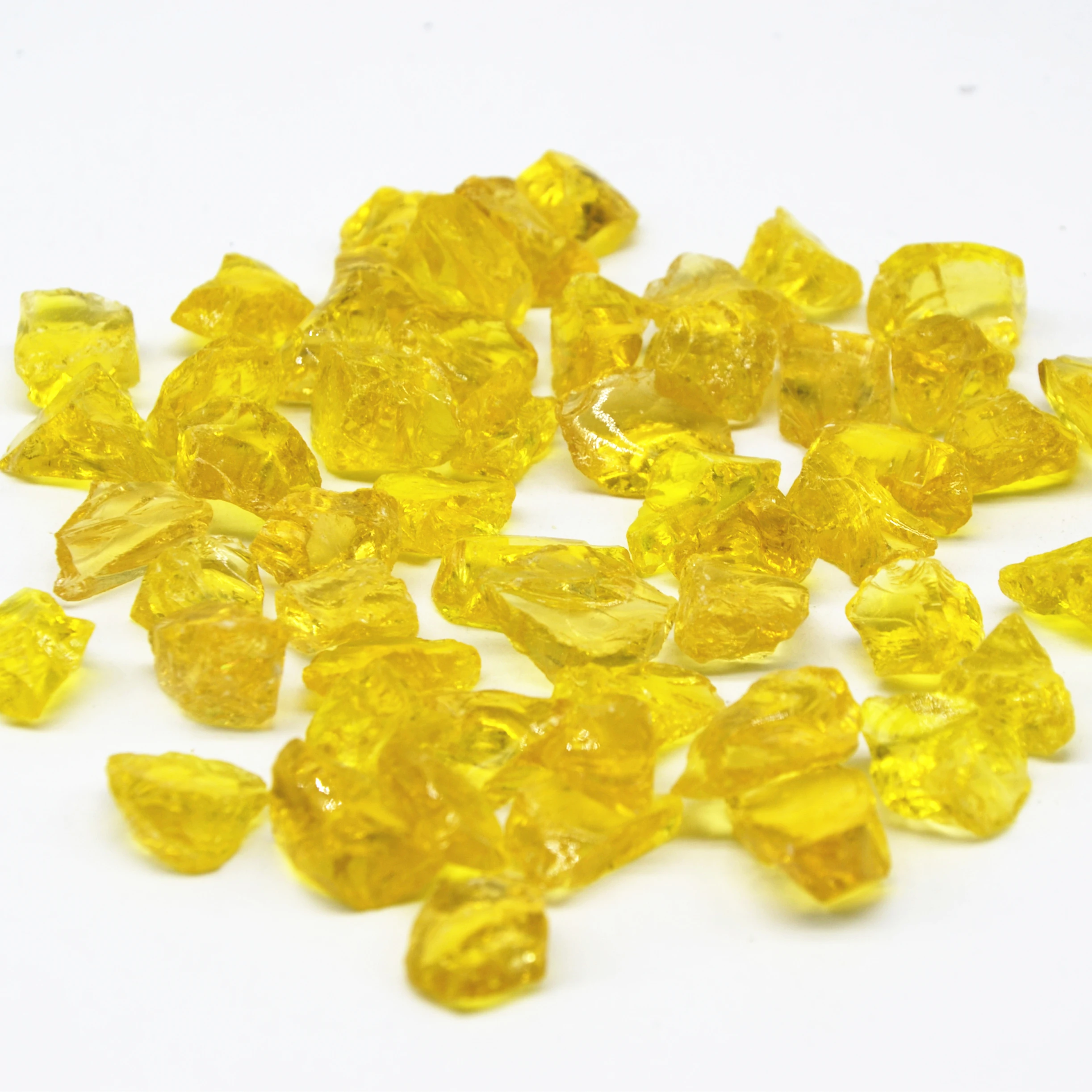 Manufacturer factory price yellow aggregate  broken glass block rock for landscaping and garden decoration