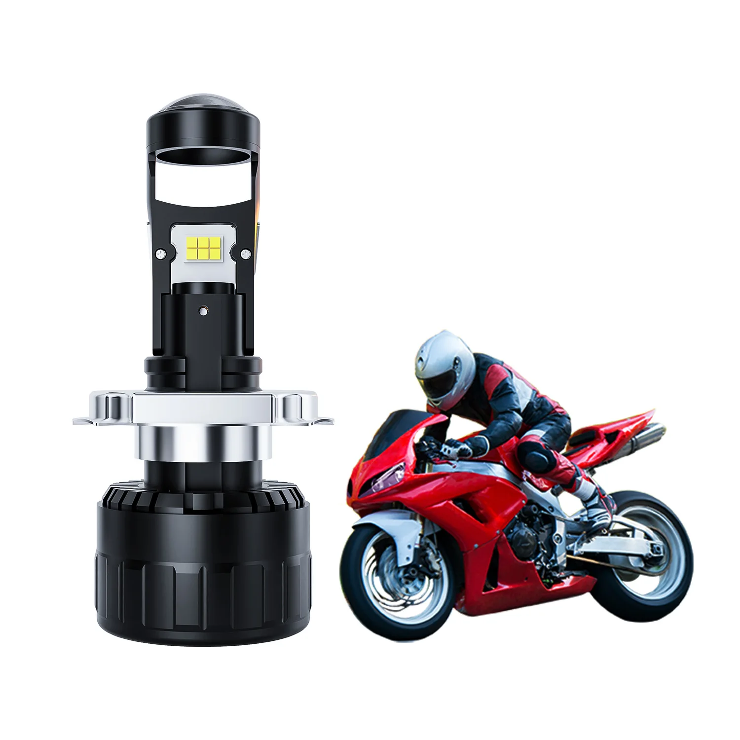 Factory motorcycle lighting system h4 mini projector lens spotlight h7 motorcycle head light