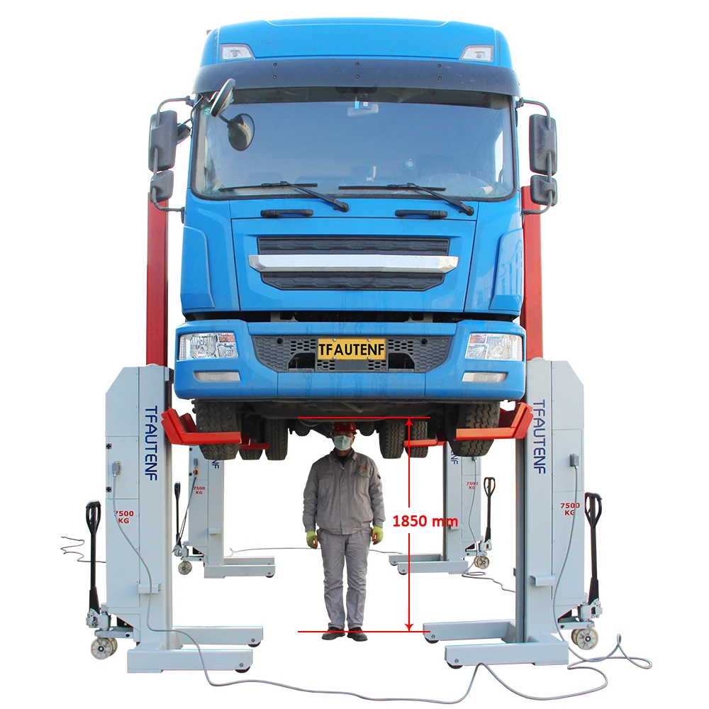 TFAUTENF 30tons lifting capacity four columns  mobile hydraulic heavy duty truck lift / Four Cylinder Hydraulic Lift