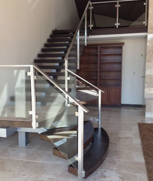Glass Balcony Railing Post System Stainless Steel 304 Decking Handrail Balusters with Glass Clamp Outdoor Glass Railing