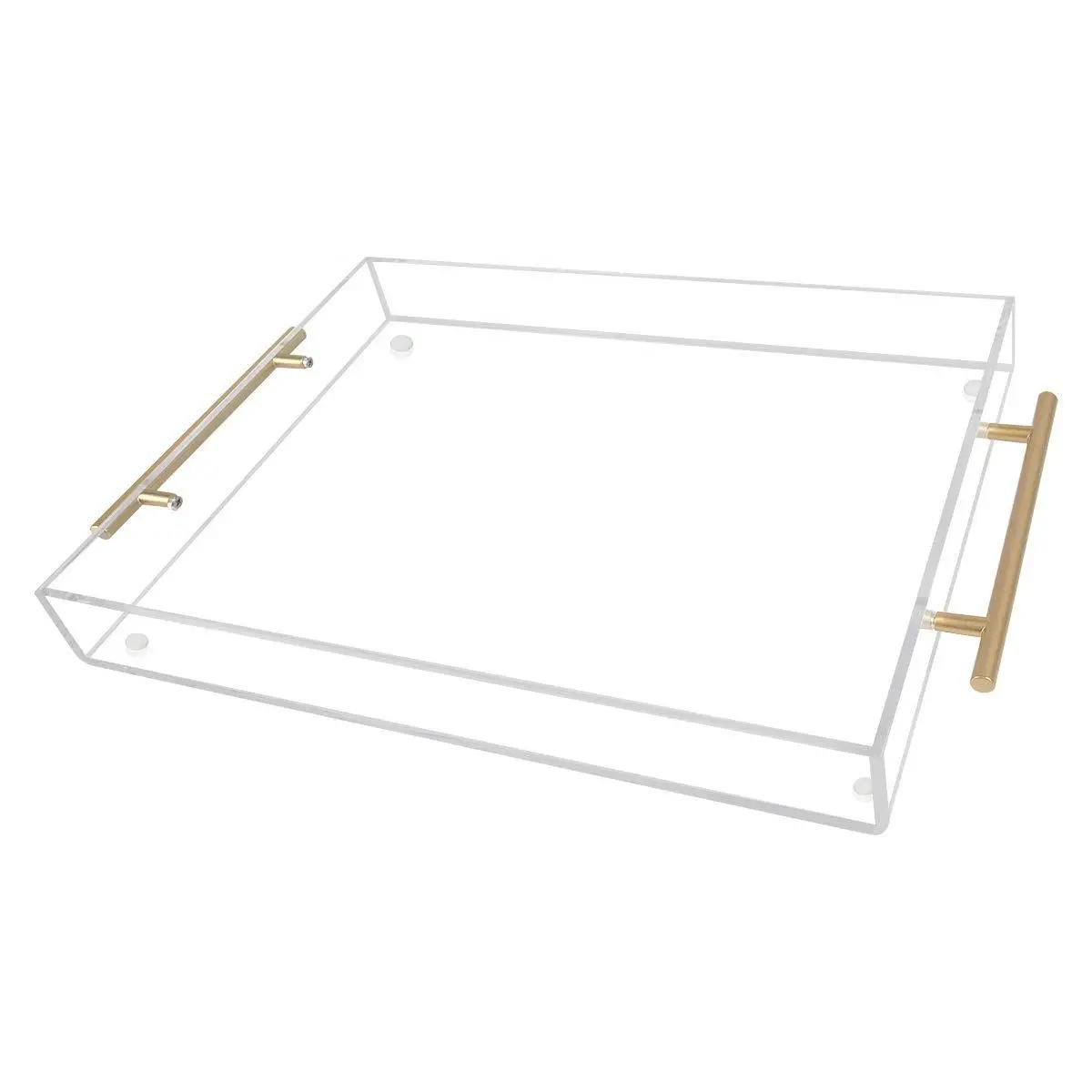 Wholesale Printed Home Decoration Lucite Clear Lids Acrylic Food Serving Trays With Handles