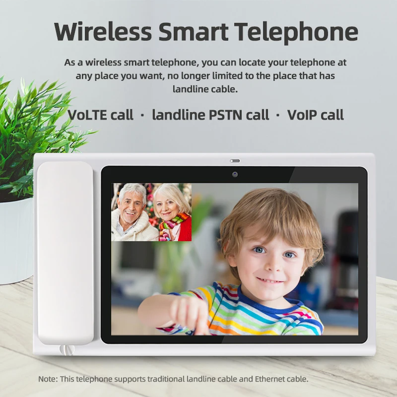 KT8001(3F) интеллигентая (ый) 10 дюймов фиксированный беспроводной телефон со смарт Android видеотелефон настольный AI для многих