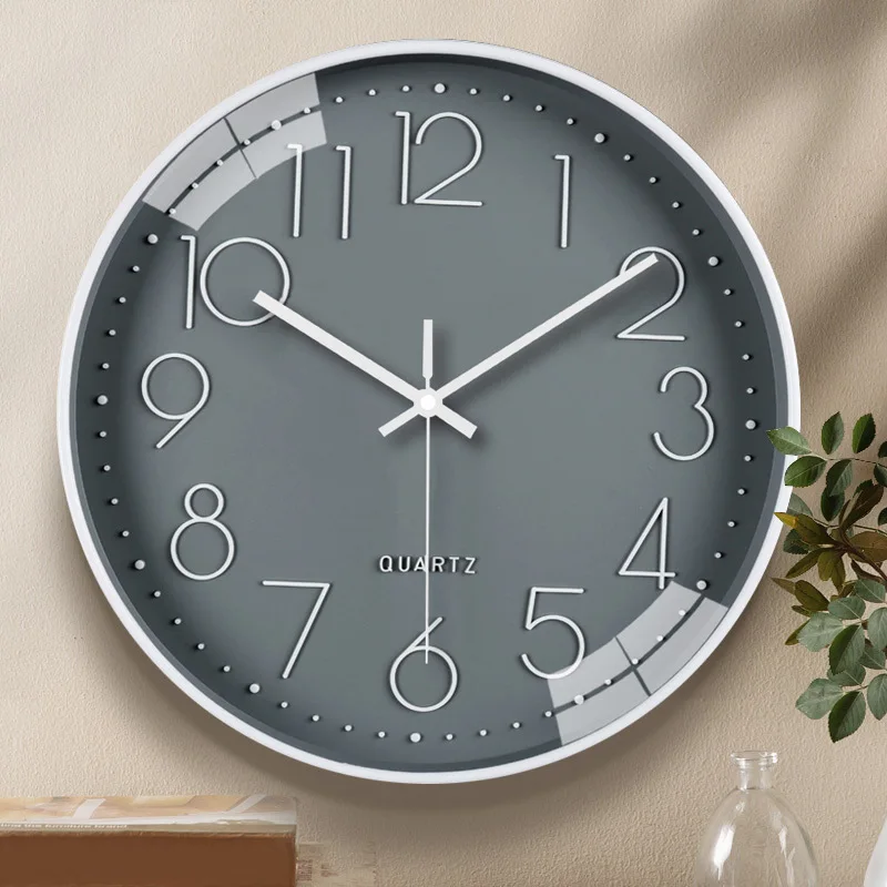 12 inch 30cm wall clock living room home mute decorative wall clock wall free punch clock