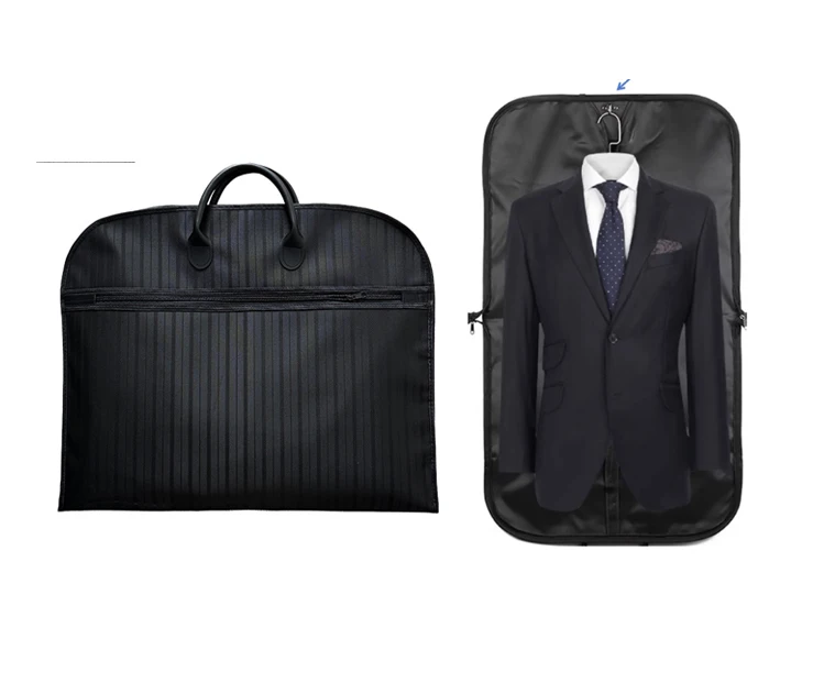 Waterproof Suit Bag Tote Bag Striped Oxford Cloth Thickened Dust Cover Travel Business Non-Woven Fabric Boutique Suit Cover Bag