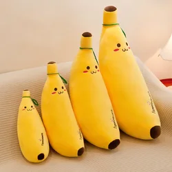 Bananas Plush Pillow Toys Big Sale Multi-size Down Cotton Filling Soft Smile Face Yellow Fruit Cute OPP Bag Unisex 2pcs 35-120cm