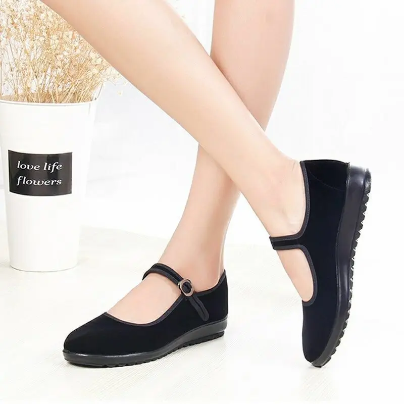 Сертифицированные CE мокасины; Женская обувь черного цвета с орнаментом ручной работы