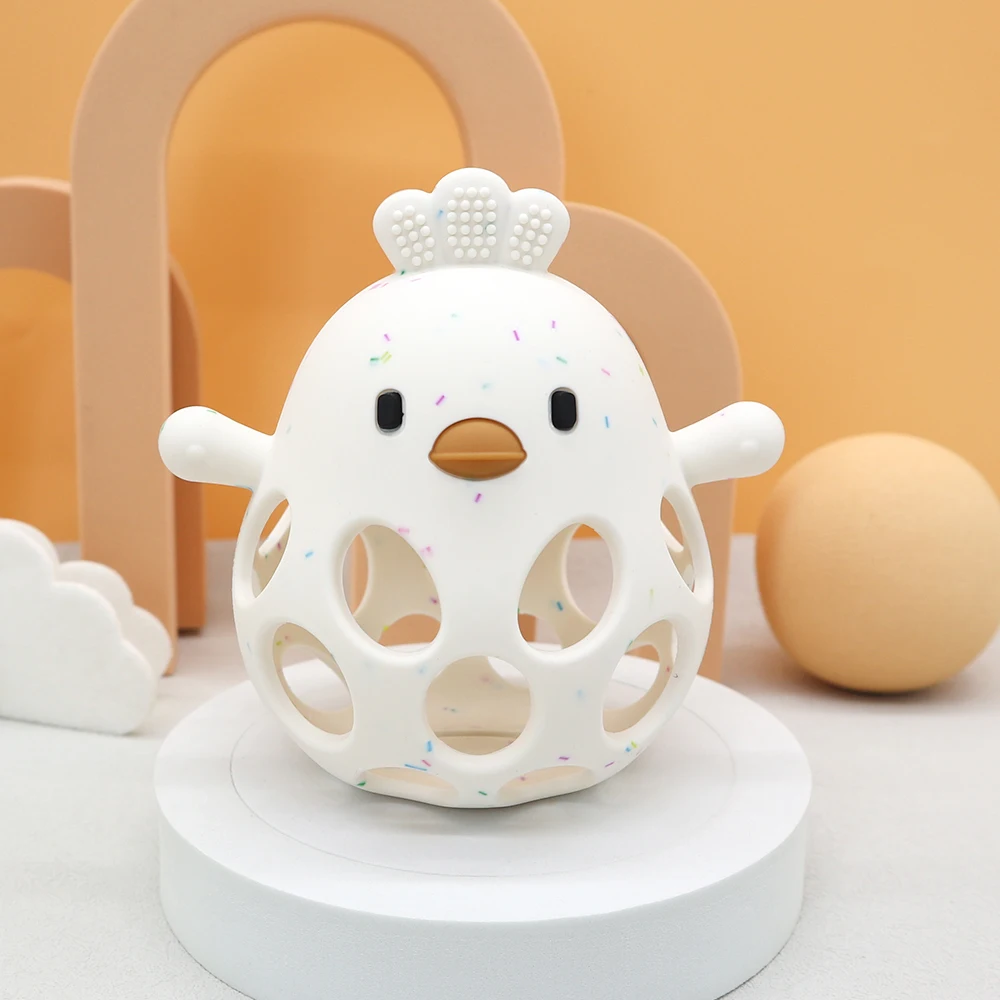 2025 New BPA Free Newborn Chew Sensory Chick Baby Teething Toy Animal Teether Baby Silicone