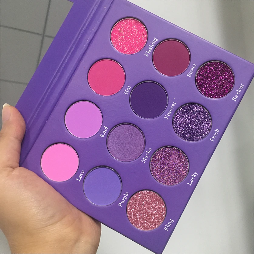 Diy Vegan Cruelty Free Cardboard Eyeshadow Palette Glitter High Pigment Eyeshadow Pallet Private Label