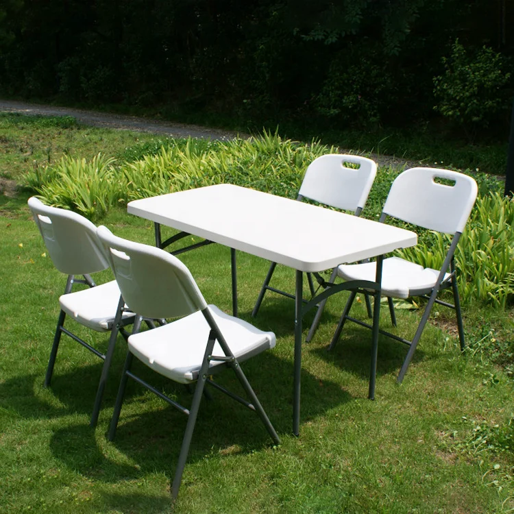 Наборы белых уличных столов и стульев, пластиковый складной стол для пикника и кемпинга