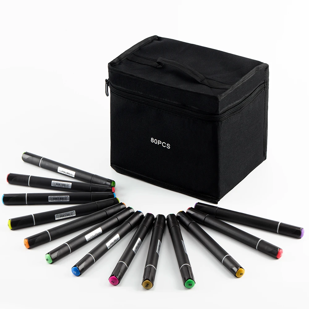 
Hot Selling 120 Colors Artist Drawing Maker Pens, Dual Tip Marker Pen Set With Japanese Ink and Nibs 