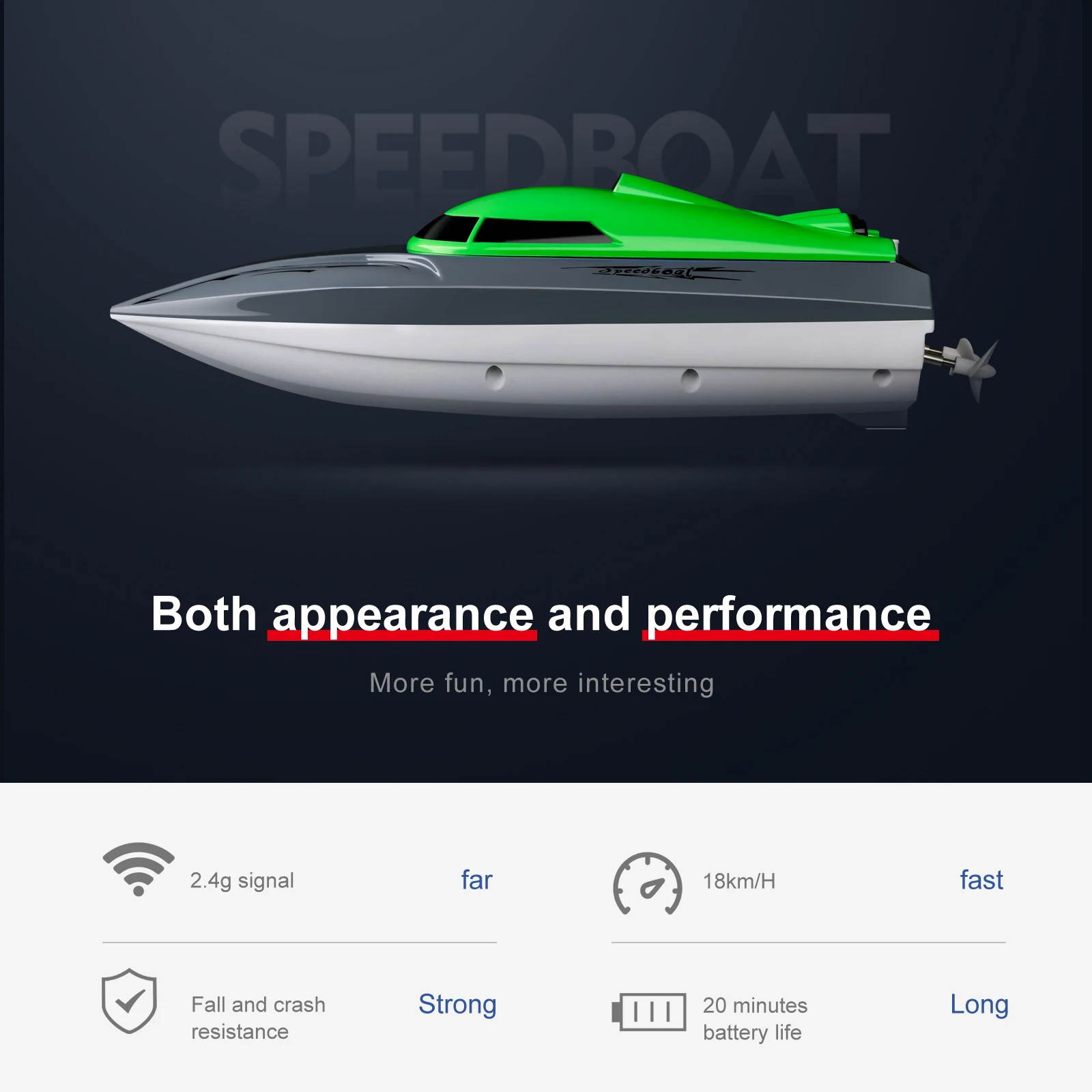 2.4g RC Boat 806 High Speed Remote Control  toys  for Kids Adults Boat Innovative  for boy and girl gift